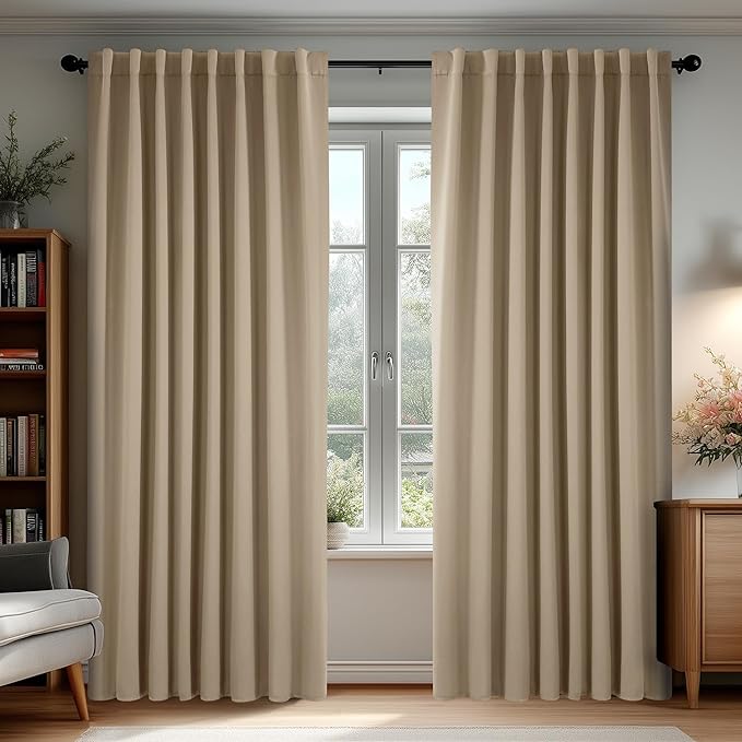Deconovo Blackout Curtains, Thermal Insulated, W70 x L108 2 Panels, Back Tab by Deconovo