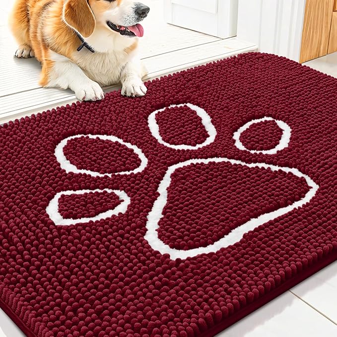 Smiry Dog Door Mat for Muddy Paws, Absorbent Dirt Trapper Non Slip Quick Dry by Smiry