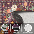 Floral Hallway Runner Carpet Non-Slip, 2x10 Washable Rug Ultra-Thin Soft - Image 3