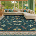 Insect Print Washable 8x10 Living Room Rug by HazoHaus