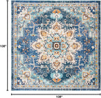 SAFAVIEH Madison Square Rug 9', Traditional Blue & Light Blue MAD473M