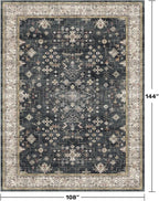 Black Boho Rug for Living Room 9x12 - Image 2