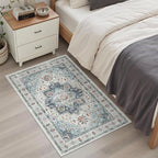 Madane Washable Area Rug 2x3, Small Entryway Rug Non-Slip Vintage Door Mat - Image 3