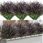 16 Pcs Artificial Plants Outdoor Fake Grass Fall Stems, Red