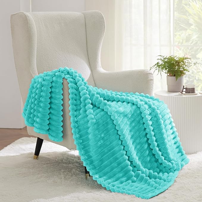Bedsure GentleSoft Blue Throw Blanket - Image 2