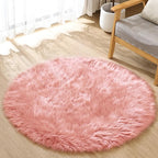 ORINOVA Round Rug 3ft Pink Small Fluffy Rug - Image 7