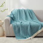 Snuggle Sac Teal Blue Oversized Throw Blankets, Super Soft Warm Cozy Throw - Image 3