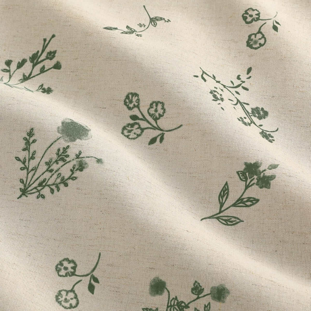 Boho Floral 100% Blackout Curtains 84 Inch 2 Panels Dark Green