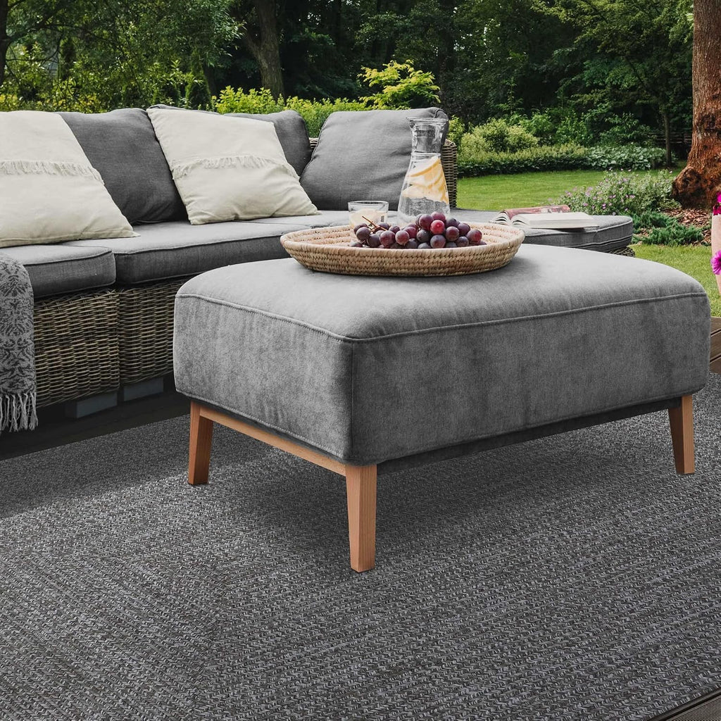 Superior Large Indoor/Outdoor Area Rug, Multi-Tone Reversible Braided Floor Decor for Patio, Front Porch, Entryway, Living Room, Office, Nursery, Artistic Home, 3' x 5', Canvas-White