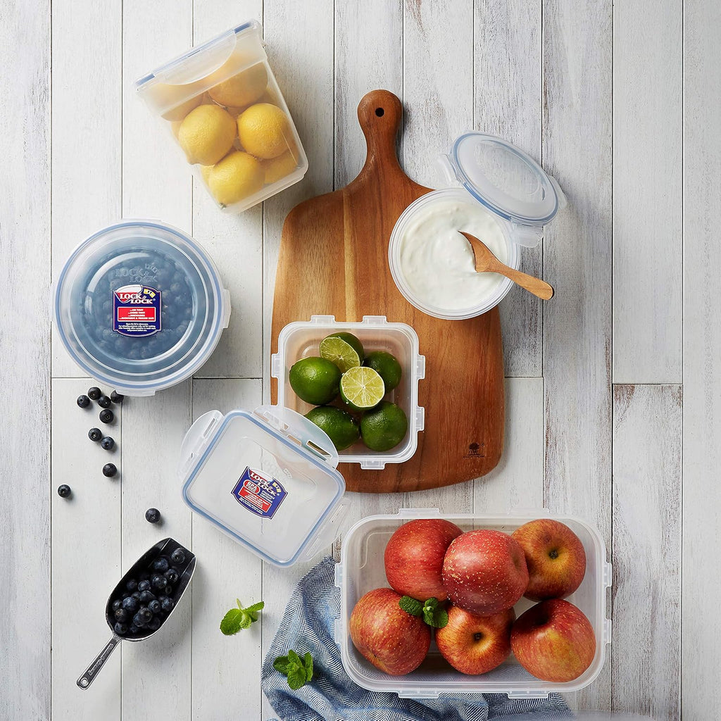 LOCK & LOCK Easy Essentials Storage Food Storage Container Set / Food Storage Bin Set - 4 Piece, Clear