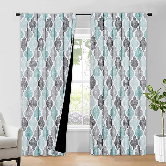 Beauoop 100% Blackout Curtains 84 Inches Long 2 Panels by Beauoop