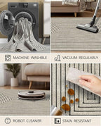 Latte&Fog 8x10 Area Rugs for Living Room, Large Beige Modern Abstract Washable - Image 6