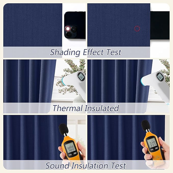 Guken 100% Blackout Curtains 102 Inch Length 2 Panels Set - Image 5