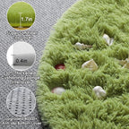ONASAR Grass Green Round Area Rug 4ft, Soft Bedroom Circle Rugs Floor Mat - Image 2