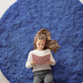 OLANLY Navy Blue Round Rugs for Bedroom by OLANLY