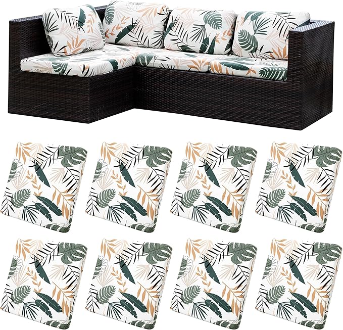 8Pcs Stretch Patio Cushion Covers, Outdoor Couch Covers Replacement, Outdoor by BIETYONE