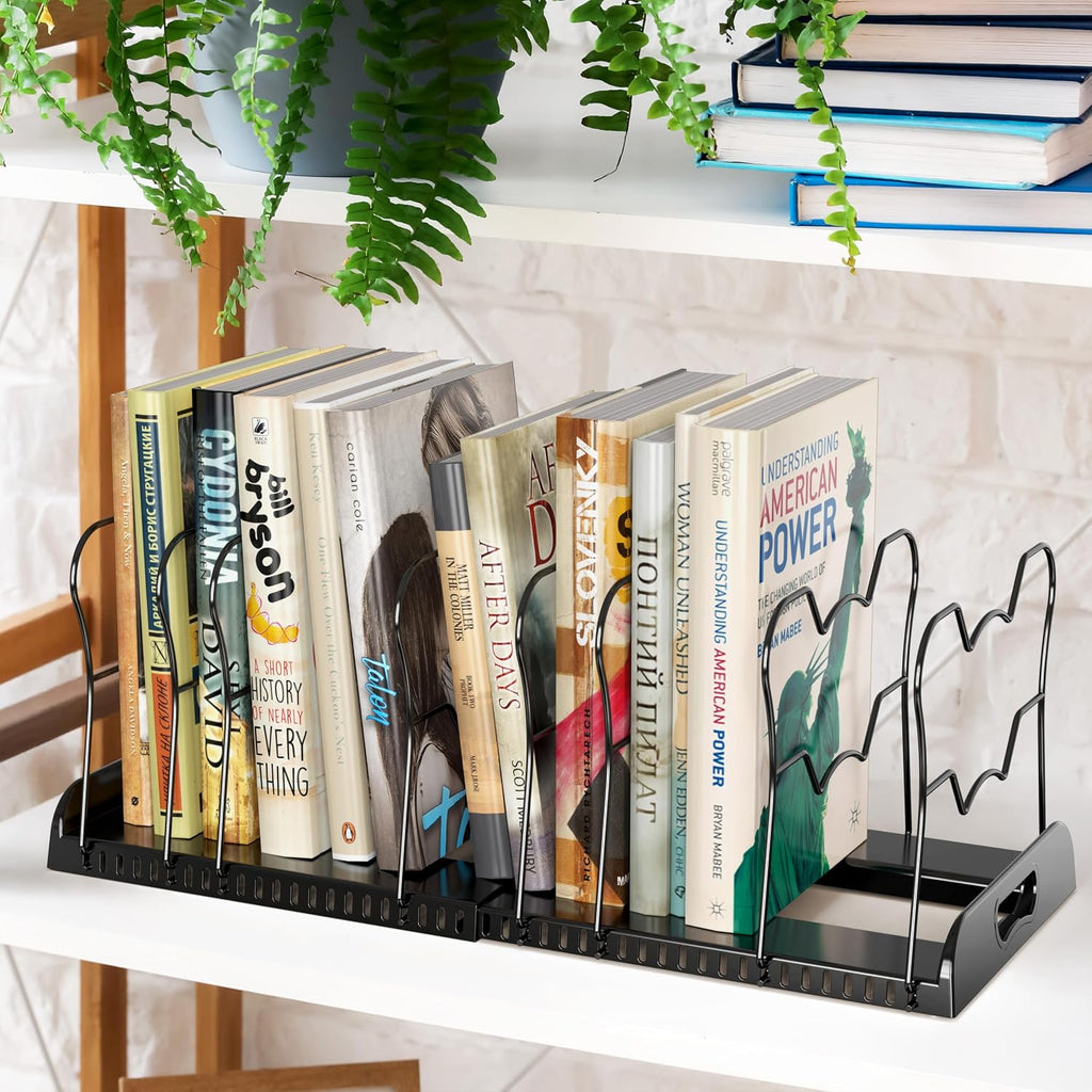 Simple Houseware Expandable Pan Rack 10 Adjustable Compartments, Black