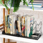 Simple Houseware Expandable Pan Rack 10 Adjustable Compartments, Black