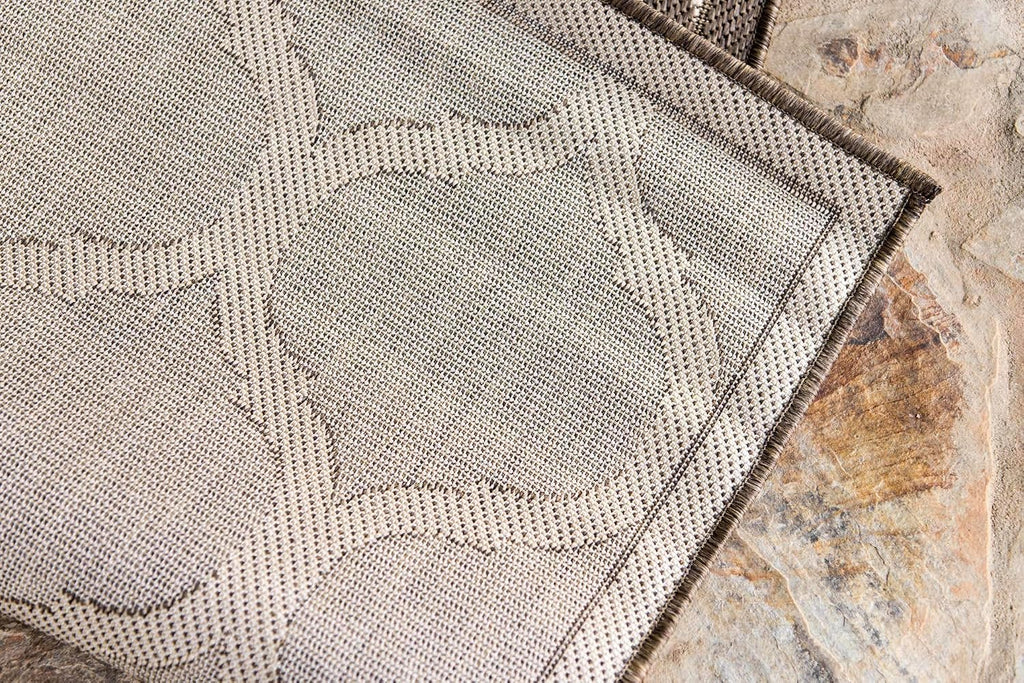 Unique Loom Outdoor Trellis Collection Area Rug - Moroccan (2' 2" x 6' 1" Runner, Beige and Brown/ Beige)