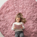 OLANLY Pale Pink Round Rugs for Bedroom by OLANLY