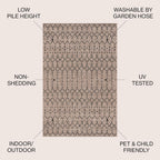 JONATHAN Y Moroccan Geometric Indoor Outdoor Area Rug 8X10 Natural/Black, Ourika Textured Weave for Backyard, Patio, Porch, Easy-Cleaning, High Traffic, Pet-Friendly, Non-Shedding (SMB108D-8)