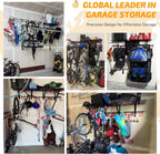 PLKOW Garage Wall Shelving with Bike Hooks, Adjustable Storage Rack