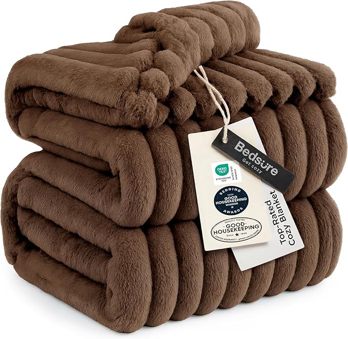 Bedsure GentleSoft Brown Full Blanket by BEDSURE