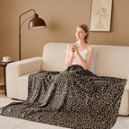 Edenleaf Leopard Print Blanket Fleece Throw for Bed Sofa Travel and Camping, Super Soft Cozy Fluffy Plush Cheetah Print Blanket for All Seasons 50"x60" (Mocha Brown)