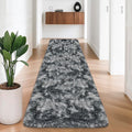 Tie-Dyed Dark Grey 2x8 Machine Washable Runner Rugs by JiaoBaba