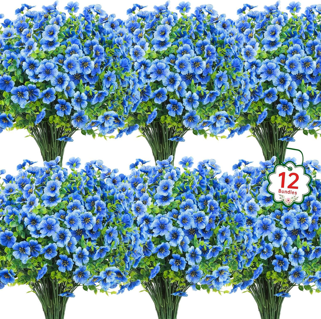 Ouddy Decor 24 Pcs Artificial Flowers for Outdoors Decorations, Multicolor