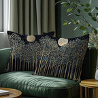 Rustic William Morris Night Moon Forest Green Decor Pillow Covers 18x18 Set of 2 - Image 3