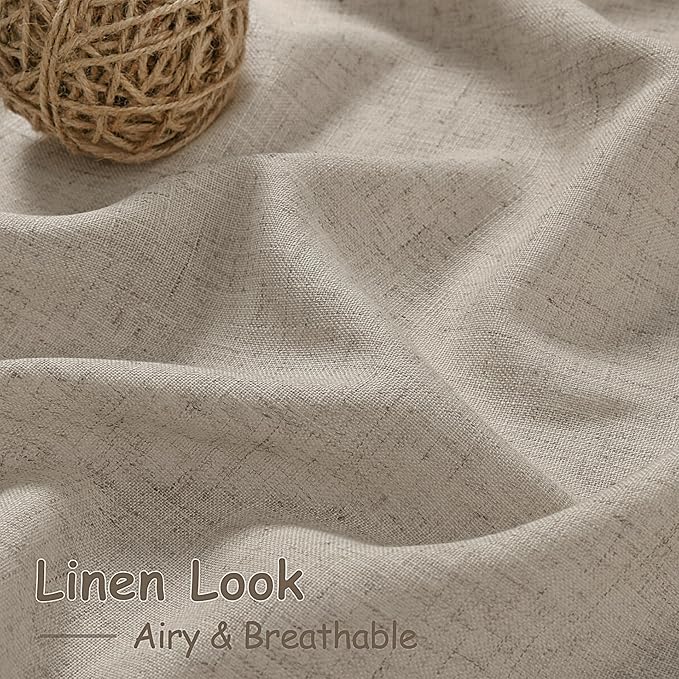 Nanspring Cobblestone Linen Curtains 80 Inch Length - Image 4