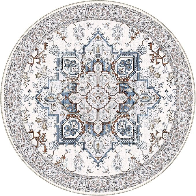 OPPODREAM Soft Round Rug 5ft, Neutral Washable Circle Rug 5ft - Image 8