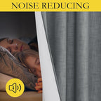 NICETOWN 100% Blackout Linen Texture Curtains 70 inches Long, Dove Grey - Image 4
