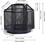 Exerz Desk Organizer 360 Rotating Pen Holder 5 Compartments Caddy Black