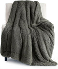 Bedsure GentleSoft Fuzzy Sherpa Faux Fur Twin Blanket Olive Green Cozy Gifts by BEDSURE
