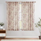 jinchan Linen Blend Curtain Floral Curtains by JINCHAN