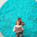 OLANLY Teal Blue Round Rugs for Bedroom by OLANLY