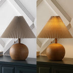 JONATHAN Y Aksel Sphere Table Lamp Coastal 17.25", Brown Wood Finish