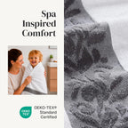 Modern Threads 6 Piece Bath Towel Set – Bathroom Towel Set with 2 Bath Towels, 2 Hand Towels & 2 Washcloths – 100% Cotton, Soft & Absorbent – Jacquard Border (Gray)
