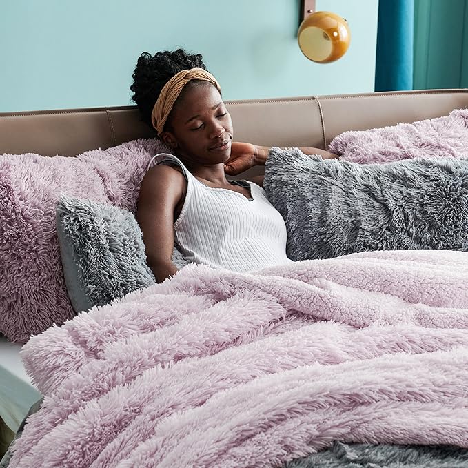 Bedsure GentleSoft Fluffy Lavender Purple King Size Blanket - Image 8