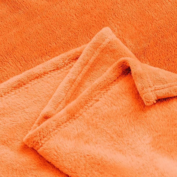 BEDELITE Fleece Blankets Queen Size Orange Throw Blankets - Image 9