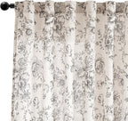 jinchan Linen Blend Curtain Floral Curtains - Image 8