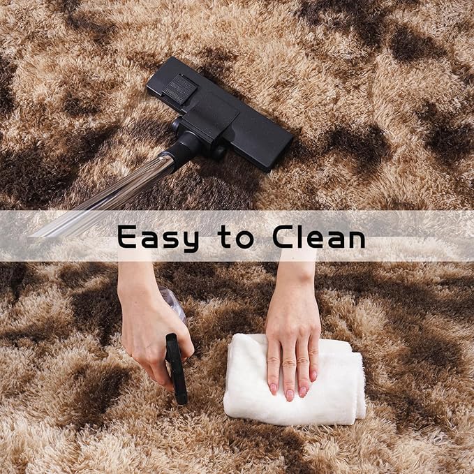 Pionblank Fluffy Runner Rugs for Bedroom 2x6, Modern Shaggy Brown Area Rug for - Image 6