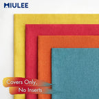 MIULEE Pack of 4 Decorative Outdoor Throw Pillow Covers Linen Waterproof Pillow - Image 5