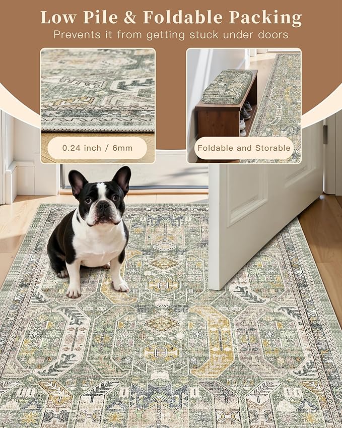 Madane Runner Rugs for Hallway 2x10 Long Washable Non-Slip Hallway Runner Rug - Image 6