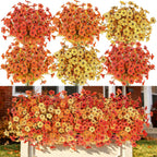 24PCS Artificial Outdoor Flowers, UV Resistant Plastic Flowers