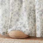 jinchan Linen Blend Curtain Floral Curtains - Image 7