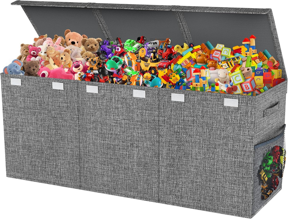 Extra Large Toy Box with Lids, Collapsible Storage Chest, 40"x16"x16" Pink