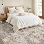 Nakagishi 7x9 Area Rugs Living Room: Washable Abstract Large Neutral Soft Rug - Image 4